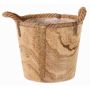 Fioriera in legno DABIH con manici in corda, marrone, 22cm, Ø24cm