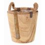 Fioriera in legno DABIH con manici in corda, marrone, 19cm, Ø20cm