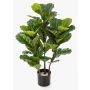 Ficus Lyrata artificiale GUDJA, tronchi artificiali, verde, 90cm