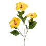 Ramo di ibisco artificiale AMADOU con fiori, giallo, 80cm