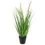 Pennisetum artificiale UBON con pannocchie, vaso decorativo, verde, 50cm