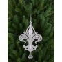 Ciondolo in acrilico giglio araldico AZARIEL, glitter, argento, 15cm