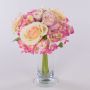 Bouquet di fiori artificiali FOUDILA, rose ortensie, crema-rosa, 25cm
