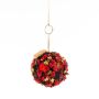 Palla appesa di fiori secchi ZOA con occhiello, rosso-nero, Ø14,5 cm