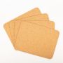 Sottopiatto rettangolare in sughero TEZA, 4 pezzi, naturale, 40x30x0,3 cm