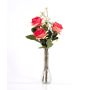 Boquet di rose finte SIMONY con accessori, salmone, 45cm, Ø20cm