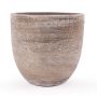Vaso da piante in ceramica KAMUNI, strisce verticali, grigio-verde, 25cm, Ø27cm