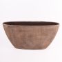 Ciotola AGAPE, a forma di barca, ceramica, con venature, grigio cemento, 73x17x36 cm