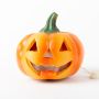 Zucca per decorazione di Halloween BOOGIE, arancione, LED, 13cm, Ø12,5cm