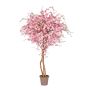 Falso pesco MILTRAUD, tronchi naturali, fiori, rosa, 225 cm - Made in Italy