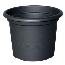 Fioriera Rotonda Grande In Plastica – Antracite – Con Piedi – Capacità 19.2L – Melltom