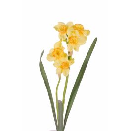 Narcisi Artificiali Gialli Con 5 Fiori E 2 Boccioli, Altezza 50 Cm - Decorazione Primaverile Per Casa - 5
