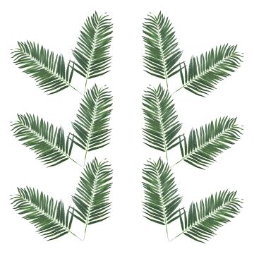 Fronda di palma da cocco in plastica CHESTER, larga, 12 pezzi, 105cm