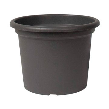 Vaso da fiori rotondo VENERA in plastica riciclata, con fori, antracite, 23 cm, Ø 30 cm