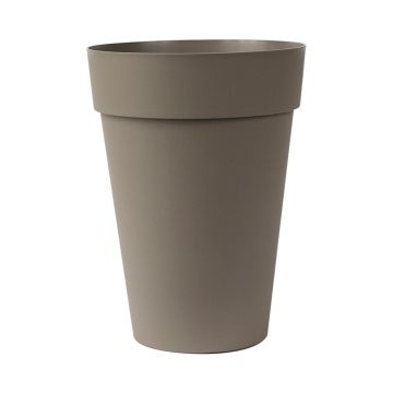 Vaso da fiori alto e rotondo VINAYA in plastica, color tortora, 55 cm, Ø 41 cm