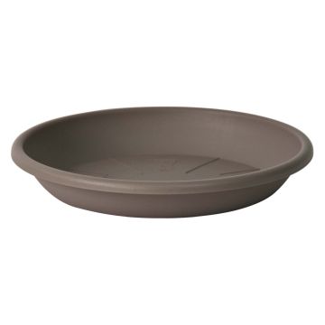 Sottopiantiera rotonda VENERA in plastica riciclata, con fori, taupe, 3 cm, Ø 20 cm