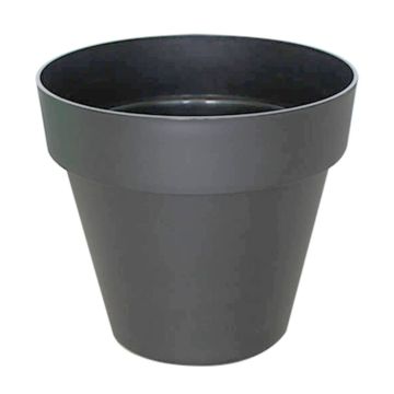 Vaso da fiori rotondo VINAYA in plastica, con fori, antracite, 27 cm, Ø 30 cm