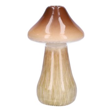 Vaso da fiori RATBURGA, a forma di fungo, ceramica, marrone-beige, 16cm, Ø9cm