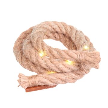 Corda decorativa in erba ARNAR con catena di luci, beige, Ø1,5cm