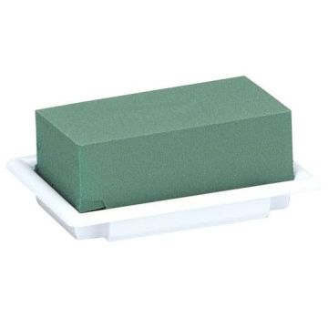 OASIS® schiuma floreale rettangolare per composizioni floreali, in contenitore in composto di carta, bianco-verde, 13x9x5 cm OASIS® schiuma floreale rettangolare per composizioni floreali, in contenitore in composto di carta, bianco-verde, 13x9x5 cm