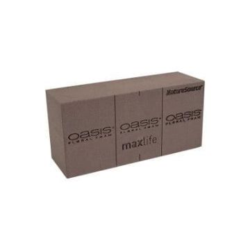 OASIS® Maxlife Schiuma per fiori freschi con linee di taglio, NatureSource 20% materie prime bio-based, marrone, 23x11,5x7,5 cm