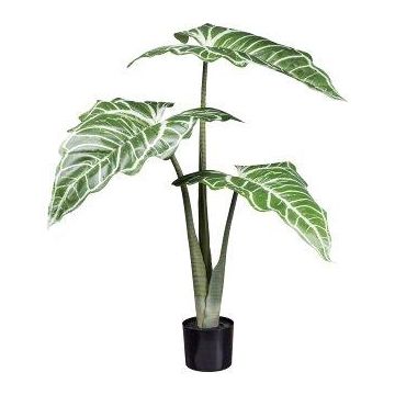 Pianta artificiale Colocasia TAHRON, verde-bianco, 130 cm