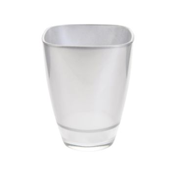 Vaso da fiori YULE, vetro, argento-metallico, 13,5x13,5x17cm