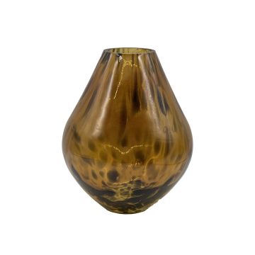 Vaso da fiori RUSSELL, vetro, panciuto, motivo leopardato, marrone-trasparente, 22 cm, Ø 17 cm Vaso da fiori RUSSELL, vetro, panciuto, motivo leopardato, marrone-trasparente, 22 cm, Ø 17 cm