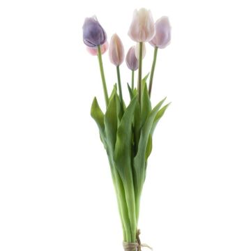Mazzo di tulipani artificiali misti LONA, lilla-lilla-crema, 45 cm, Ø 20 cm
