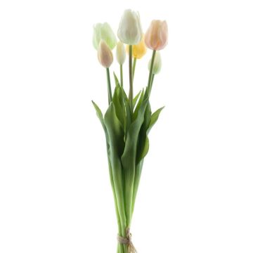 Mazzo di tulipani artificiali misti LONA, giallo-crema-verde, 45 cm, Ø 20 cm