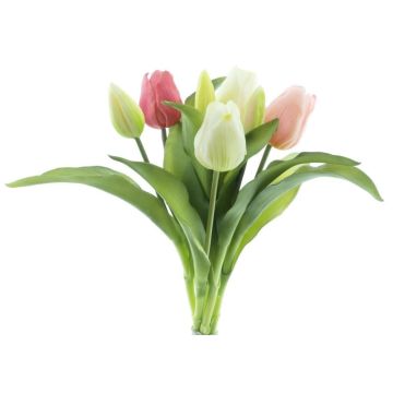 Mazzo di tulipani artificiali misti LONA, crema-rosa-fucsia, 30cm, Ø20cm Mazzo di tulipani artificiali misti LONA, crema-rosa-fucsia, 30cm, Ø20cm