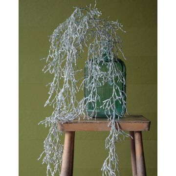 Tillandsia Usneoides artificiale NEAL su stelo, glitter, argento, 90cm