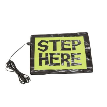Interruttore a pedale per decorazione di Halloween STEP HERE per figure animate, 15x20cm Interruttore a pedale per decorazione di Halloween STEP HERE per figure animate, 15x20cm