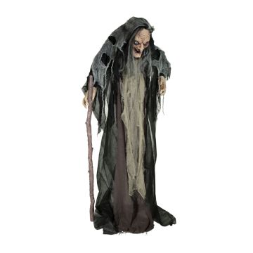 Strega per decorazione di Halloween MECHTHILD con bastone, funzione suono e movimento, LED, 160cm Strega per decorazione di Halloween MECHTHILD con bastone, funzione suono e movimento, LED, 160cm