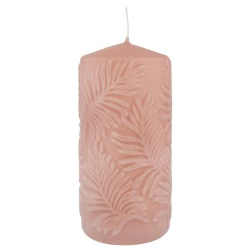 Candela MATHIEU con motivo a foglia di palma, rosa, 15 cm, Ø 7 cm, 63 h
