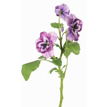 Ramo decorativo di violette SIANIE, viola-blu-bianco, 35cm, Ø5-6,5cm