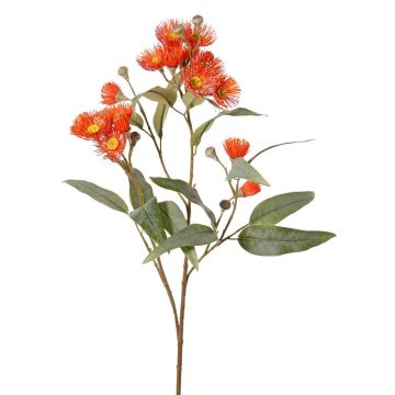 Ramo artificiale di eucalipto WANARA con fiori, arancione, 100 cm