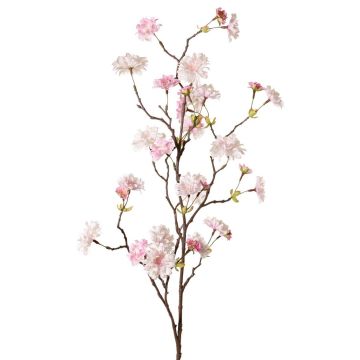 Ramo artificiale di pesco ornamentale KENZUN, fiori, rosa chiaro, 110 cm