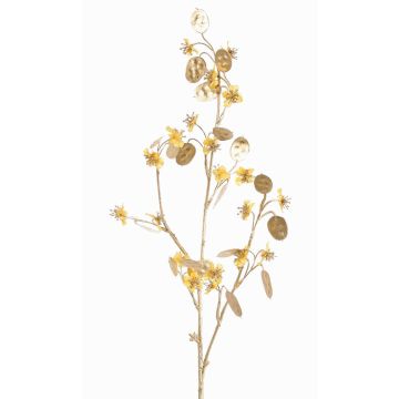 Ramo artificiale di lunaria in raso PINDUS con fiori, giallo-oro, 85cm Ramo artificiale di lunaria in raso PINDUS con fiori, giallo-oro, 85cm