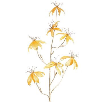 Ramo decorativo di gloriosa in velluto NESTOS, giallo-oro, 110 cm