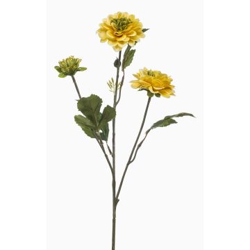 Ramo artificiale di dalia BAKLOR, giallo, 60 cm