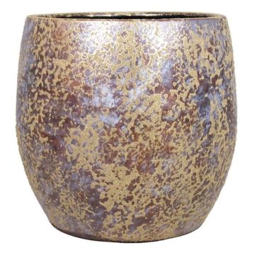 Vaso in ceramica in stile retrò MAGO, aspetto antico, oro, 25cm, Ø27cm
