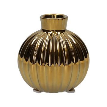 Bottiglia in ceramica OLLIVERA con scanalature, oro metallizzato, 8,2cm, Ø8cm Bottiglia in ceramica OLLIVERA con scanalature, oro metallizzato, 8,2cm, Ø8cm
