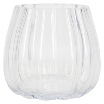 Lanterna in vetro JOTTEN con scanalature, trasparente, 12cm, Ø13,3cm