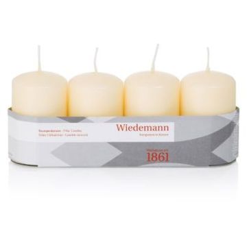 Corona dell'Avvento con candele JENARO, 4 pezzi, biscotto, 8 cm, Ø 5 cm, 18 h - Made in Germany
