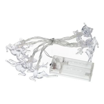 Ghirlanda luminosa CASSATA con 10 renne a LED, a batteria, 90cm