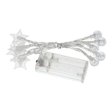 Ghirlanda luminosa CASSATA con 10 palline a forma di stella a LED, a batteria, 90cm