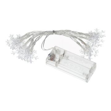 Ghirlanda luminosa CASSATA con 10 fiocchi di neve a LED, a batteria, 90cm