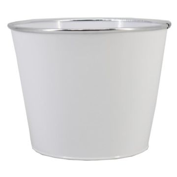 Vaso da fiori in zinco FYNAS, bianco, 9,7cm, Ø12,3cm