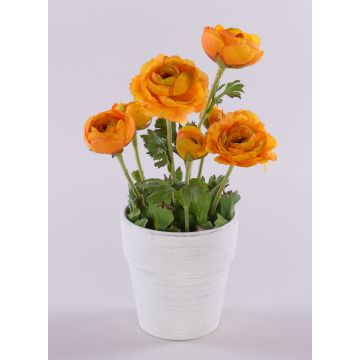 Ranuncolo atificiale MAYLIN in vaso di terracotta, arancione, 35cm